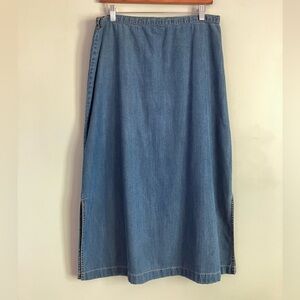 NORTHERN ISLES Vintage Vibe  Light Weight Denim Like MIDI Skirt Size 14
